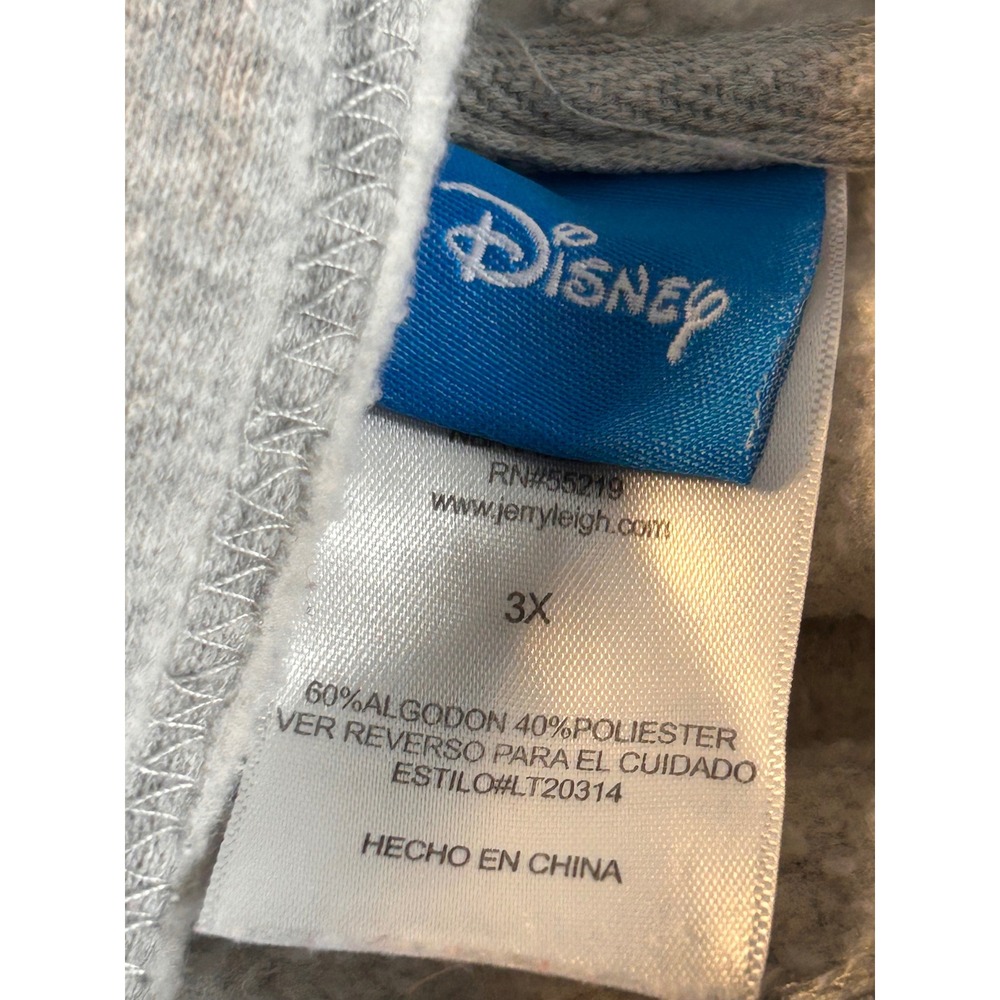 Disney Minnie Mouse Gray Graphic Hoodie Sweatshirt 3X LT20314 Heather Gray - Picture 2 of 8